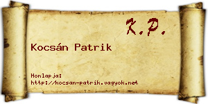 Kocsán Patrik névjegykártya