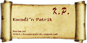 Kocsán Patrik névjegykártya
